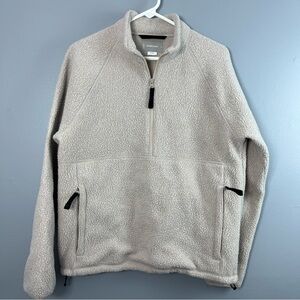 Everlane Men’s Half-Zip Sherpa Pullover - Light Beige